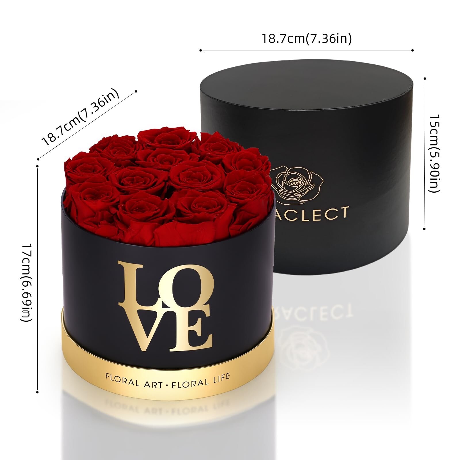 Forever Roses in a Box, 100% Real Roses That Last Up to 3 Years, Preserved Fl…