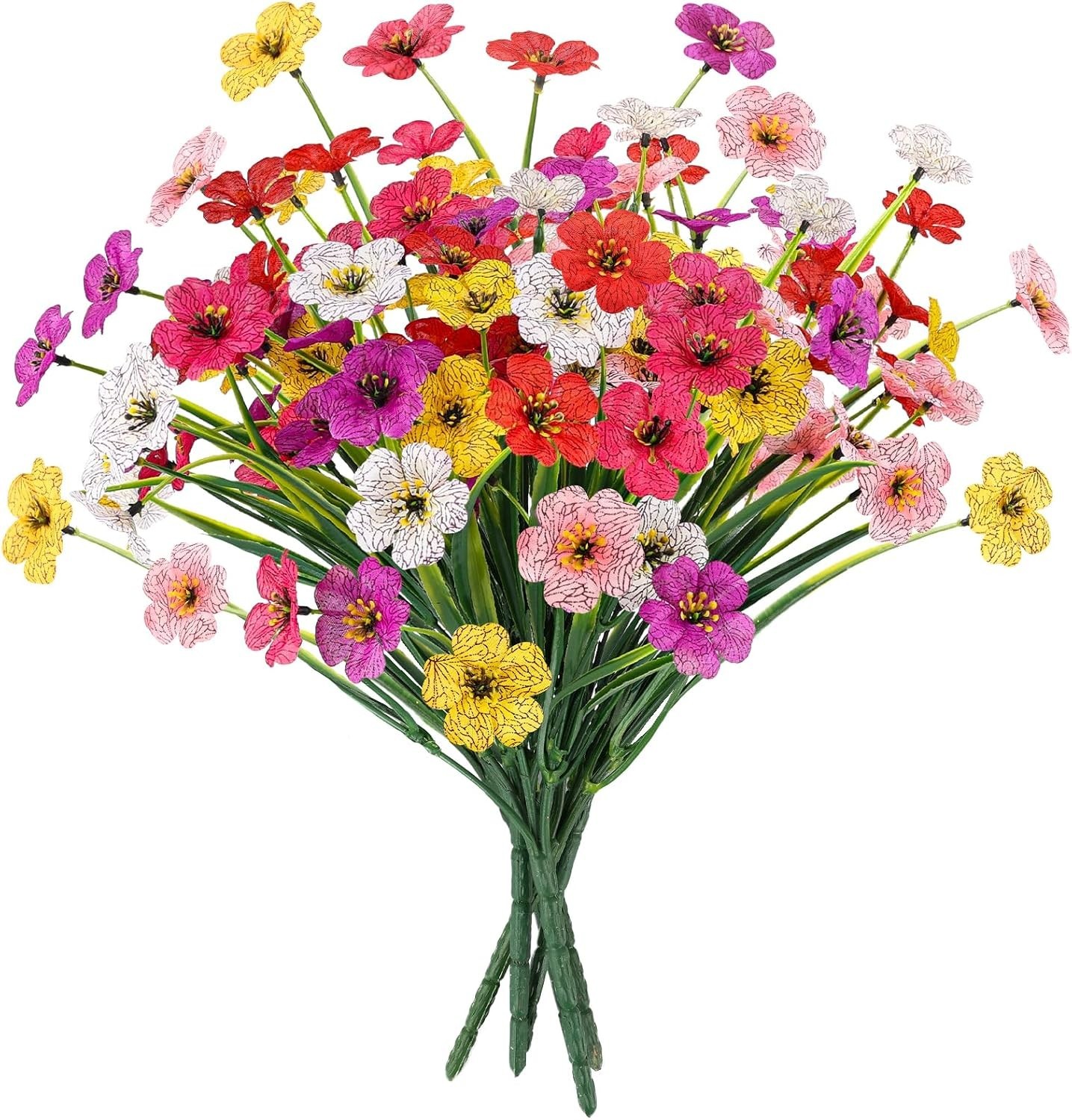 Maintenance-Free Faux Plants – 6 Bundles with Bendable Stems for Any Occasion