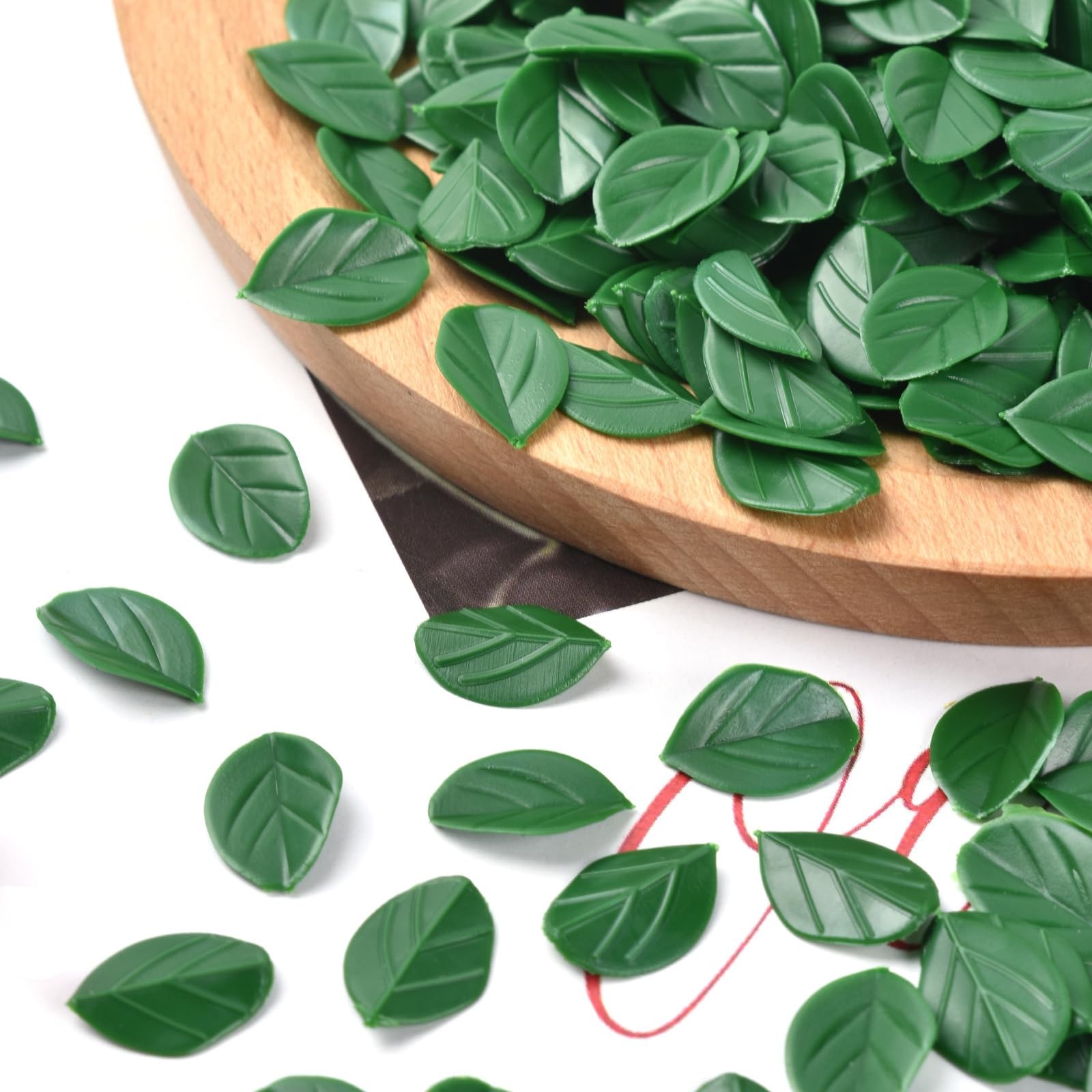 Artificial Mint Leaves, 400 Pcs Artificial Green Leaves Cabochons Fake Single…