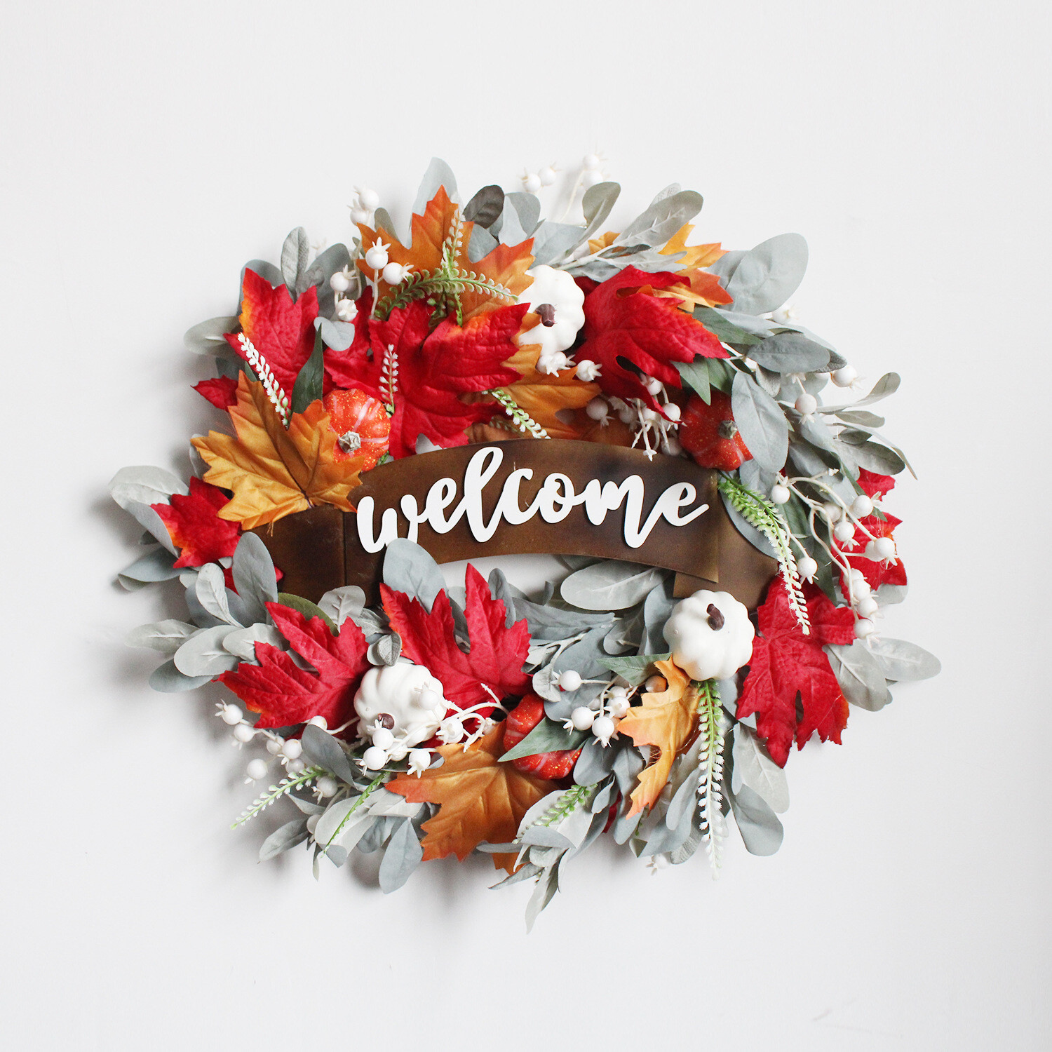 20 Inch Fall Front Door Wreath, Festival Wreath for Home Decor
