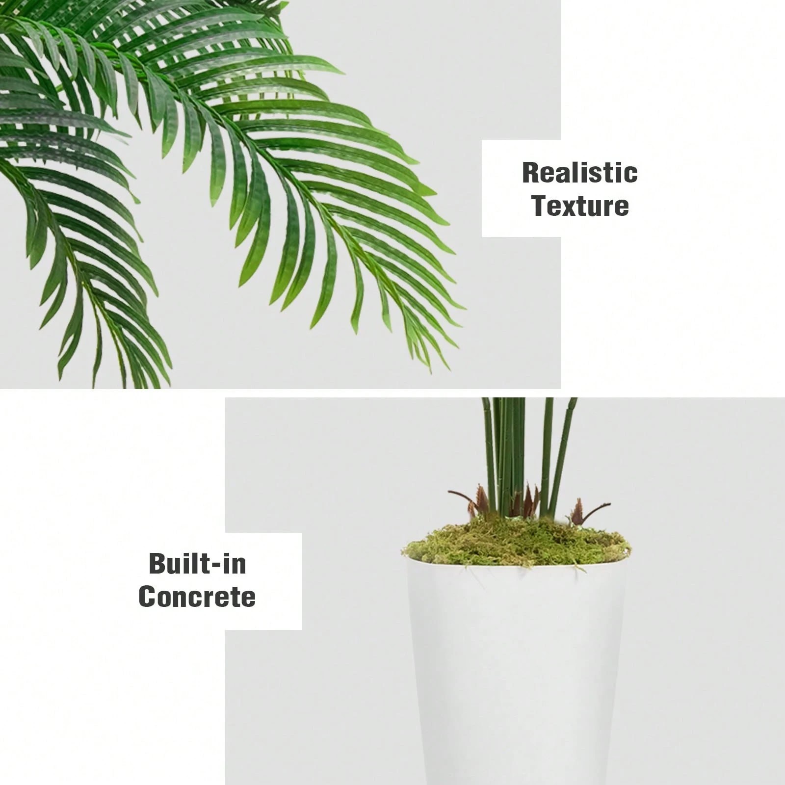 2 Pack 5FT Artificial Palm Trees with White Planters Indoor Decor