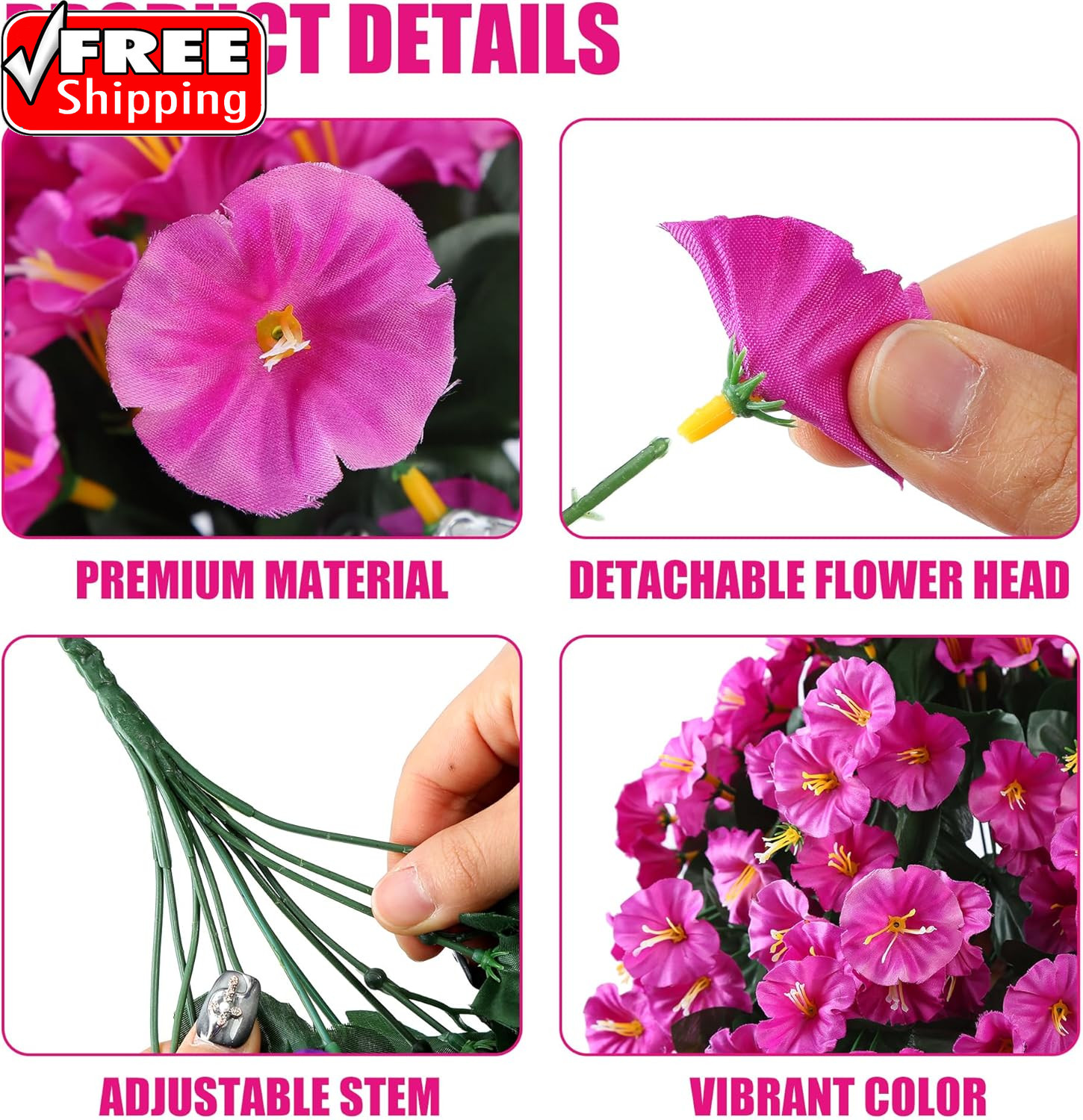 Artificial Fake Hanging Flowers Plants for Outdoor outside Spring Summer Decorat