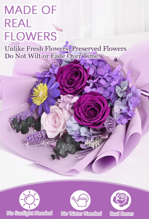 Preserved Flowers for Delivery Prime Forever Flowers Bouquet with Bear Flower Gi