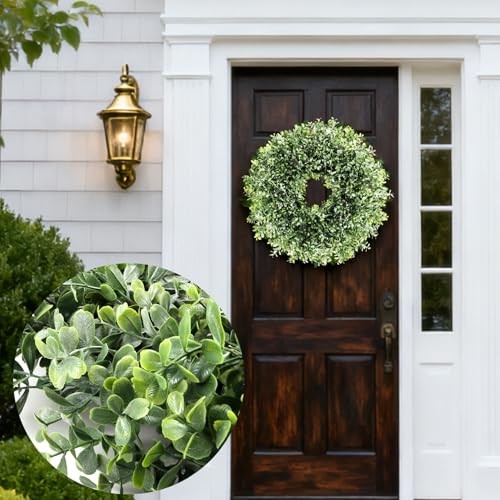 26” Large Boxwood Wreath for Front Door, Window – Artificial Boxwood Leaves