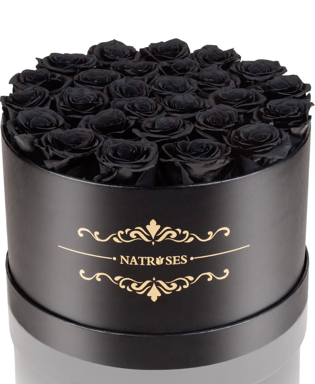 NATROSES Forever Preserved Roses in a Box, 100% Real 27 Black