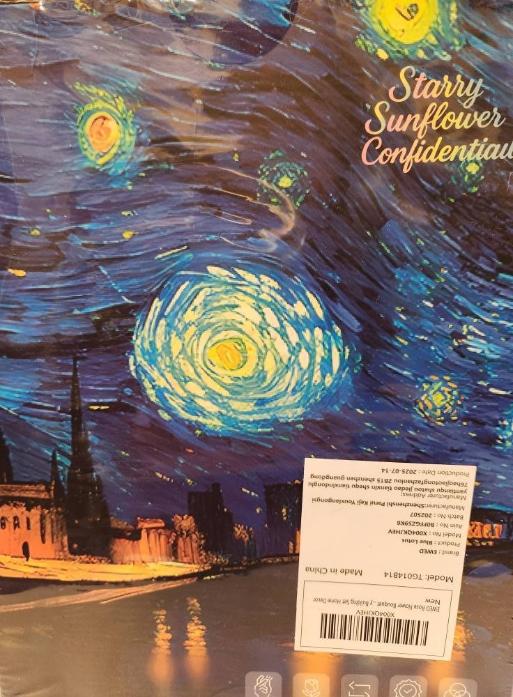 VAN GOGH STARRY NIGHT Blue Rose & Sunflower Building Block Set *512 PCS*