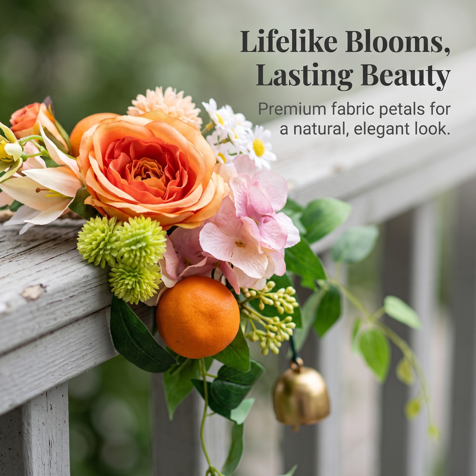 Artificial Wreath Flower Door Hanging for Wall Mounted Decor
