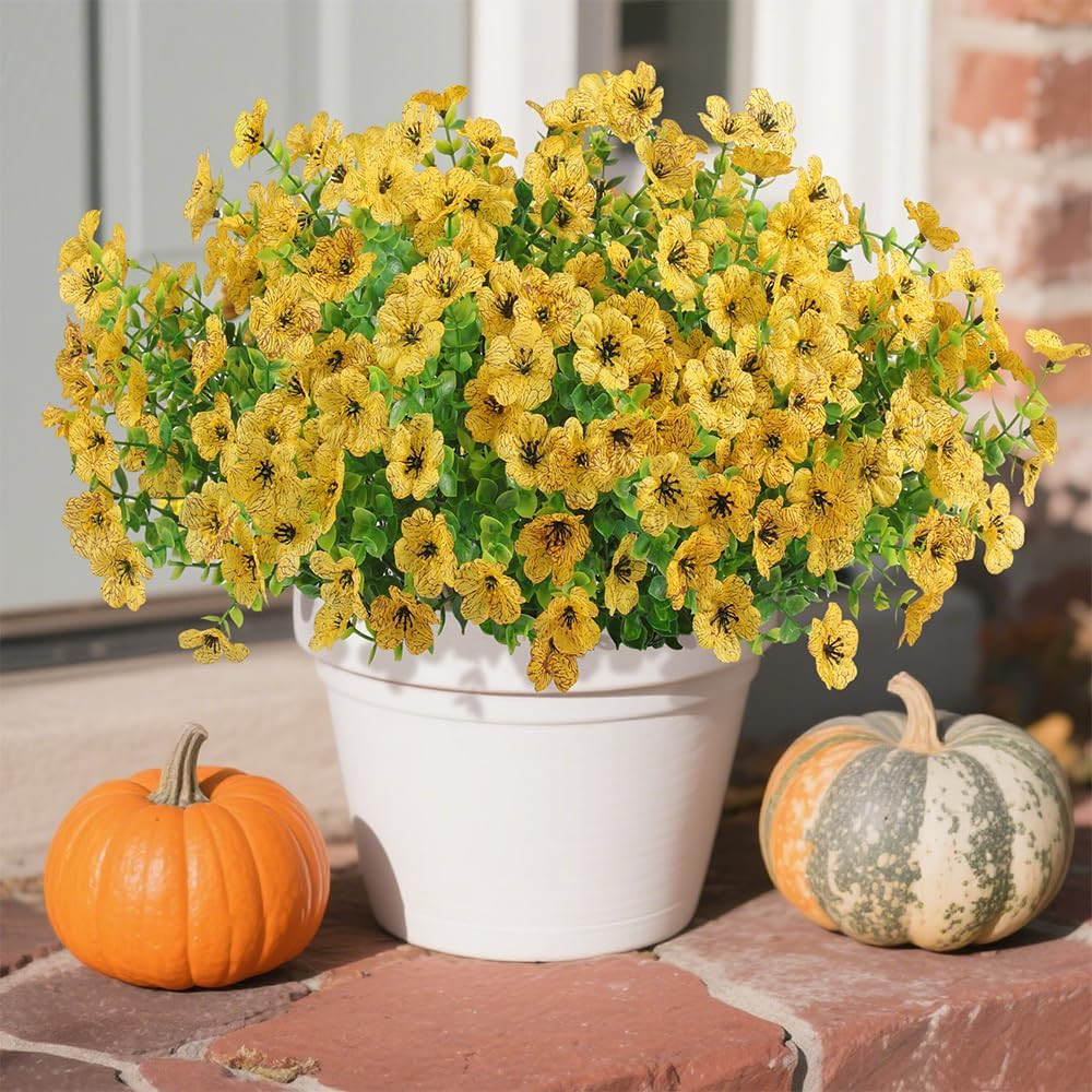 Artificial Faux Flowers Plants for Outdoors outside Spring Summer Decoration,12