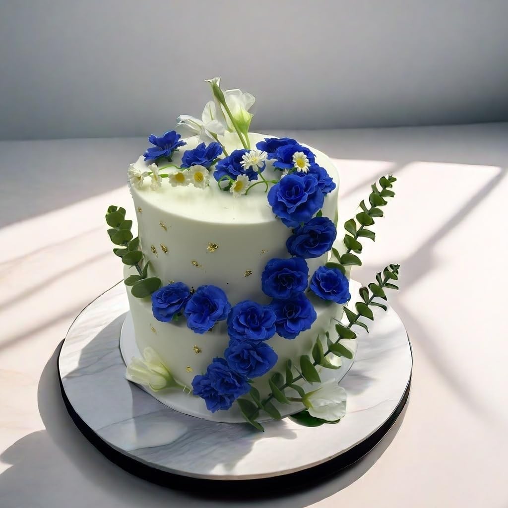 100 PCS Blue 1.9 Inch Mini Artificial Silk Rose Flower Heads Centerpieces