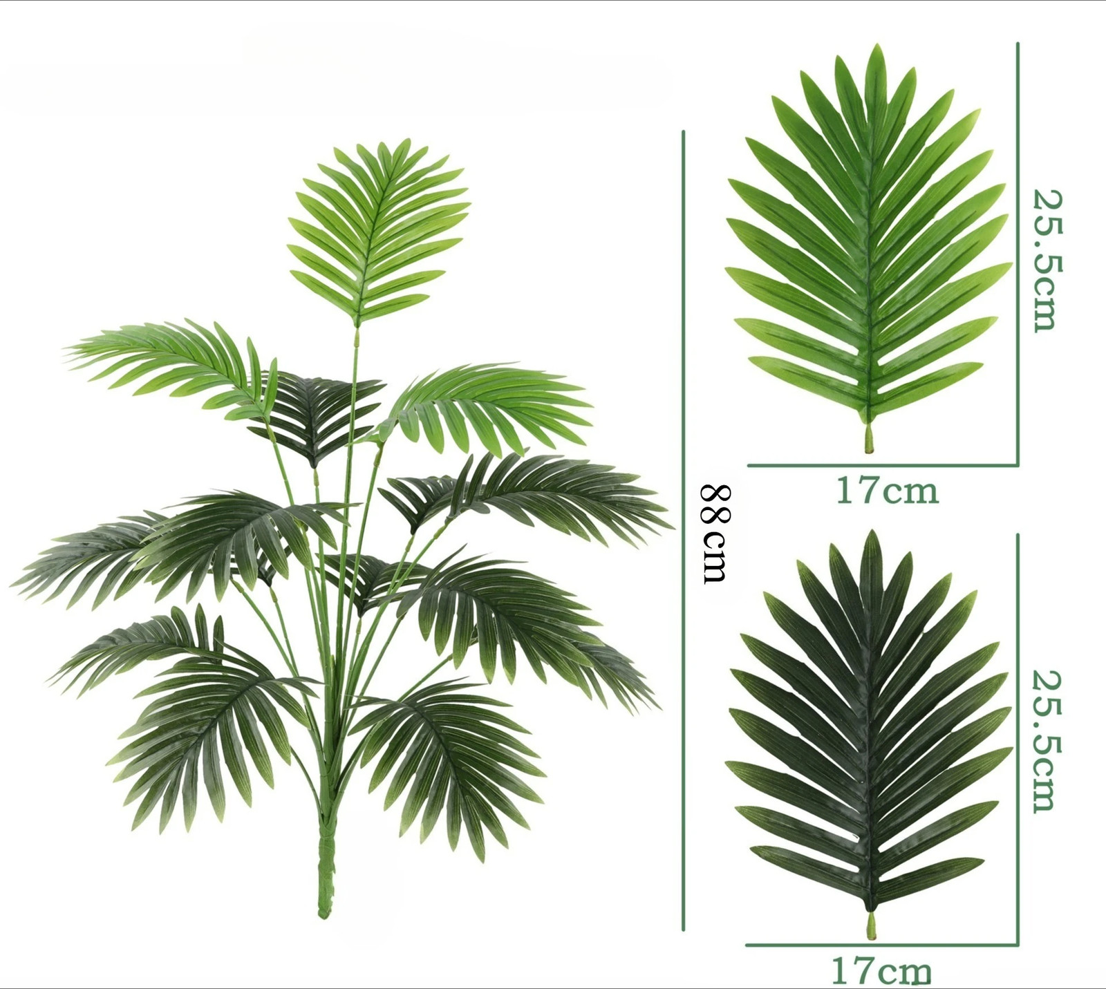 88cm 24 Leaves Large Artificial Palm Tree Tropical Fake Plant For Indoor Outdoor