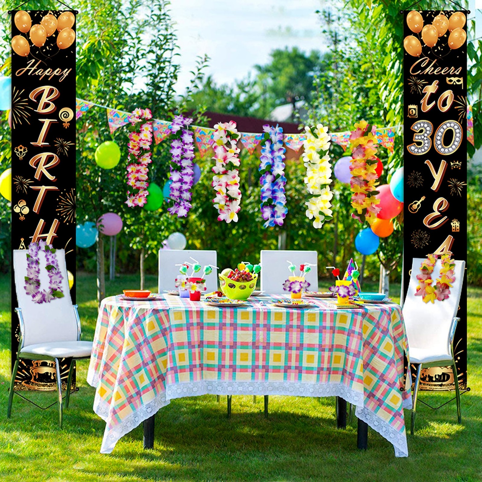 Hawaiian Leis, Flower Hair Clip, Headbands and Wristbands Party Supplies