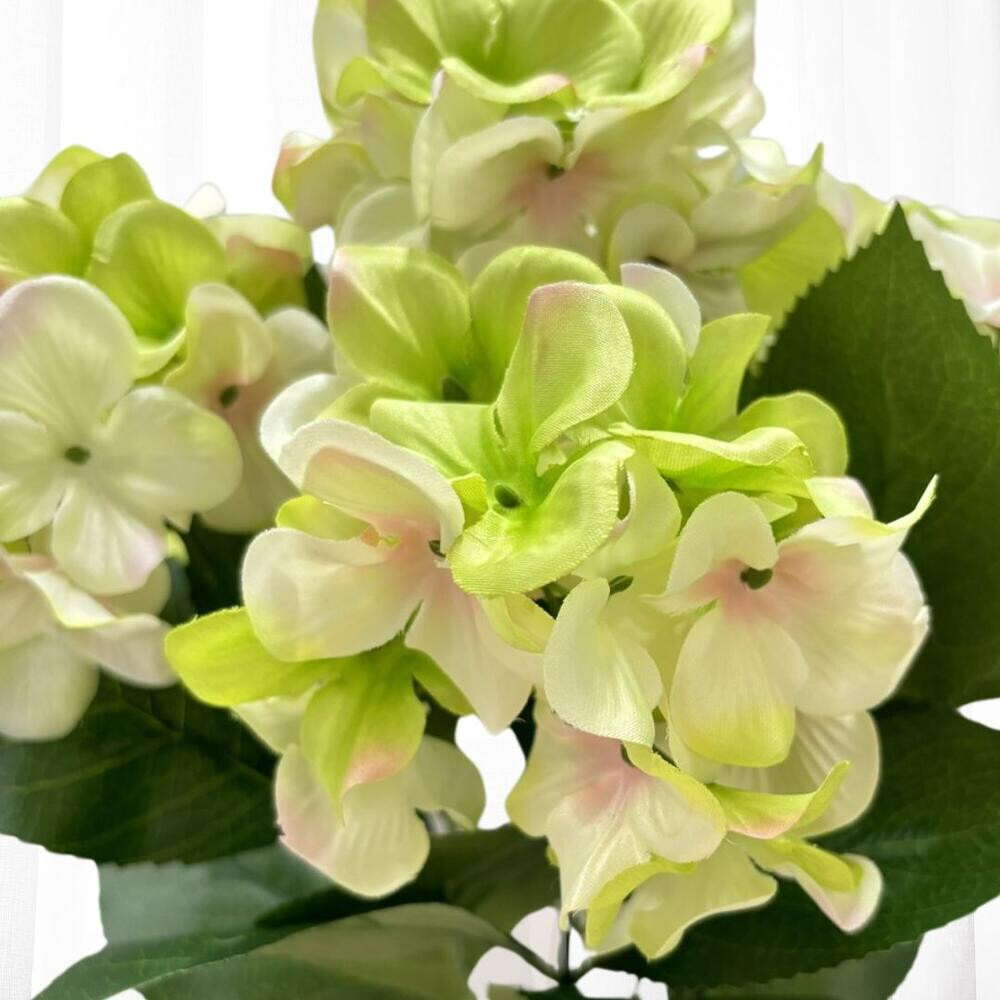 Pack of 2 Cream and Green Artificial Hydrangea 18″ Floral Bushes