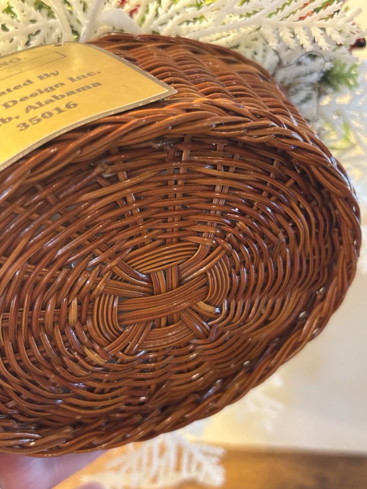 VTG Floral Design Inc. Artificial Pine Christmas Centerpiece Wicker Basket Bell