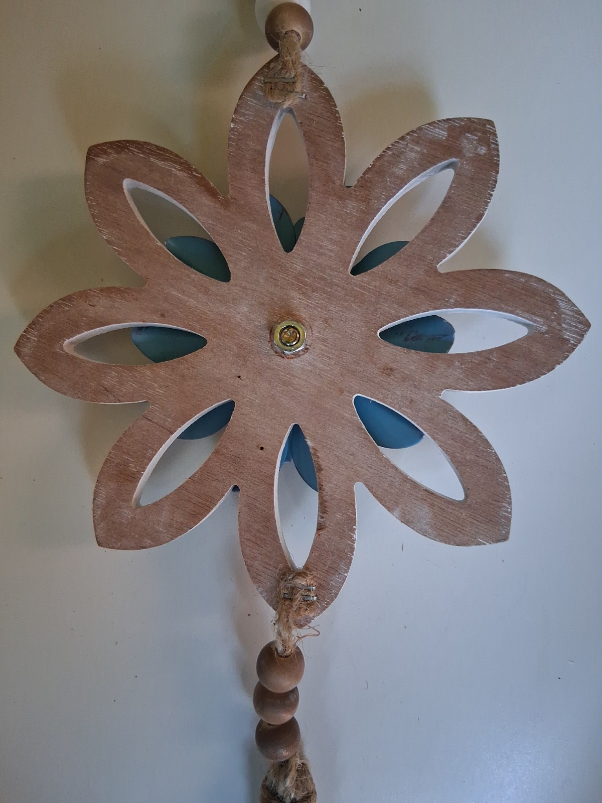 Gorgeous BOHO wall Decor Hanging Flower Blue Center Lotus Flower
