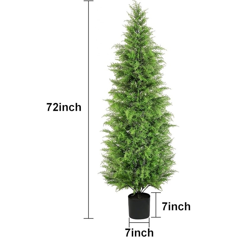 Artificial Cedar Topiary Tree 72in Faux Indoor Outdoor Easy Care Plant New