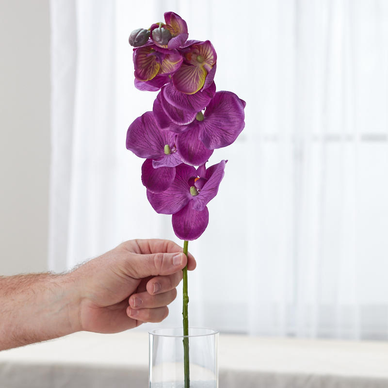 Set of 2 Artifical Purple Poly Silk Moth Orchid 32″ Floral Stems