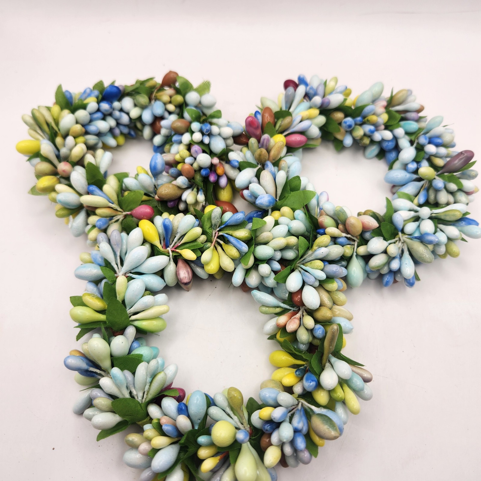 Seabreeze Pip Berry Candle Rings – Decorative Mini-Wreaths – Set of 3