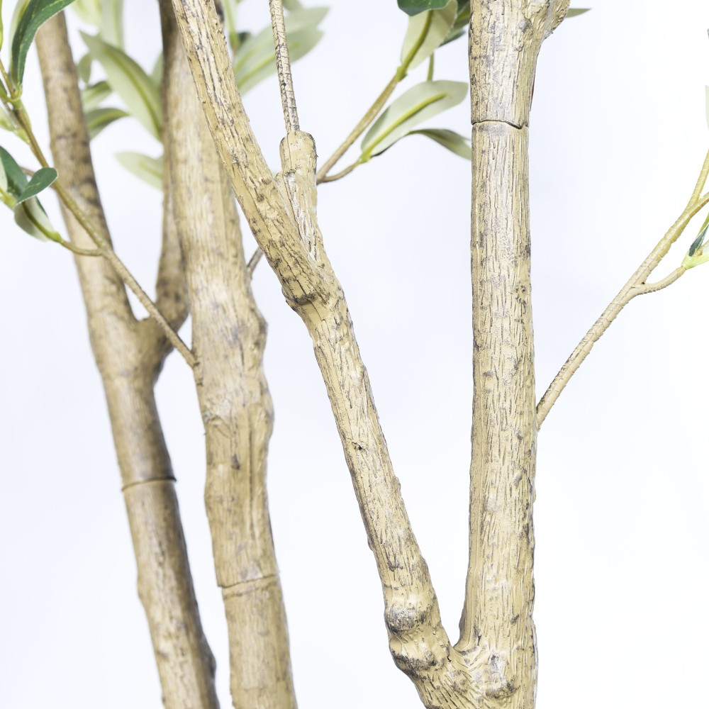 Artificial Olive Tree in Black Plastic Pot, 1pc/set