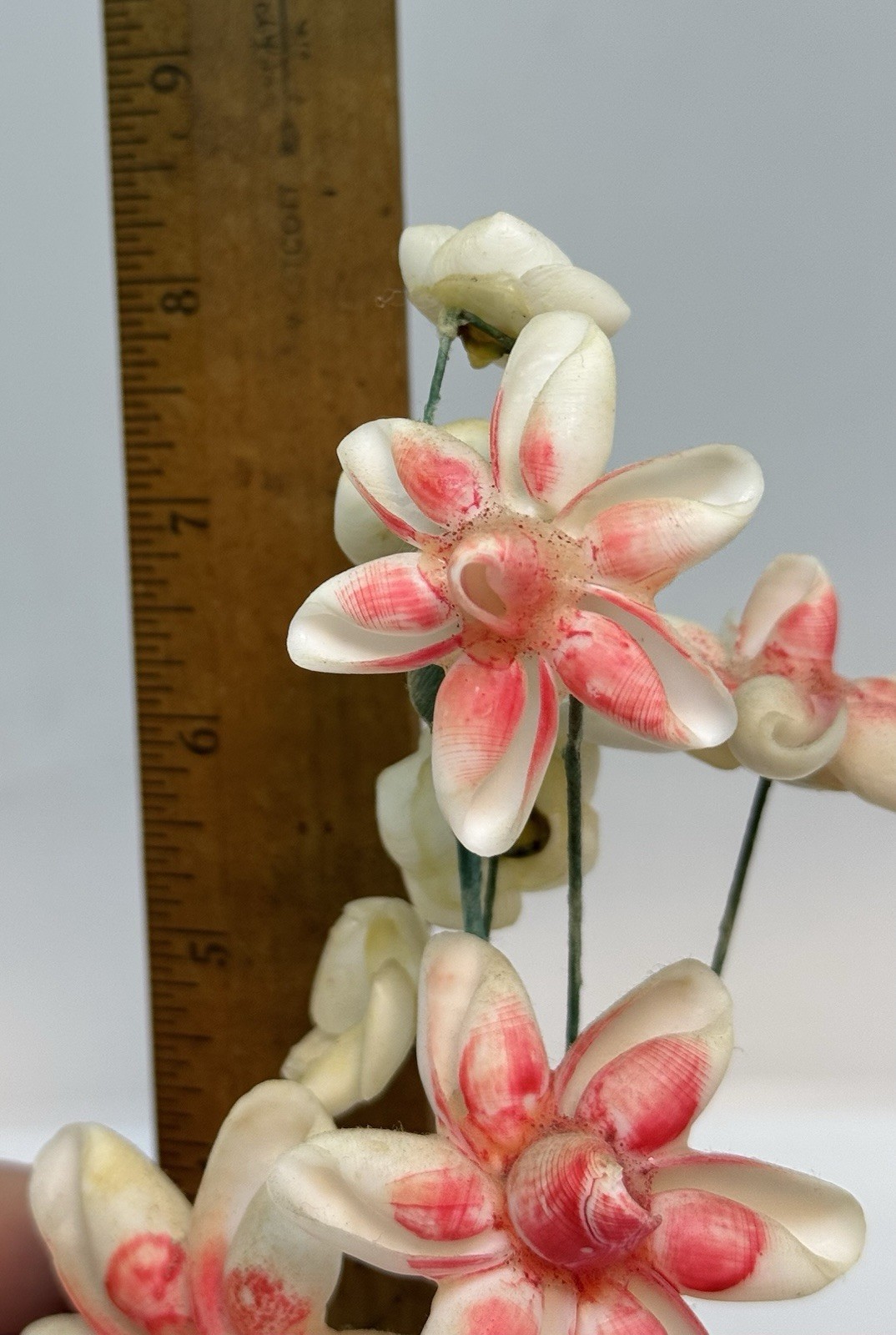 Vintage Seashell Shell Art Flower Arrangement Vase Pencil Holder MCM Circa 1950s