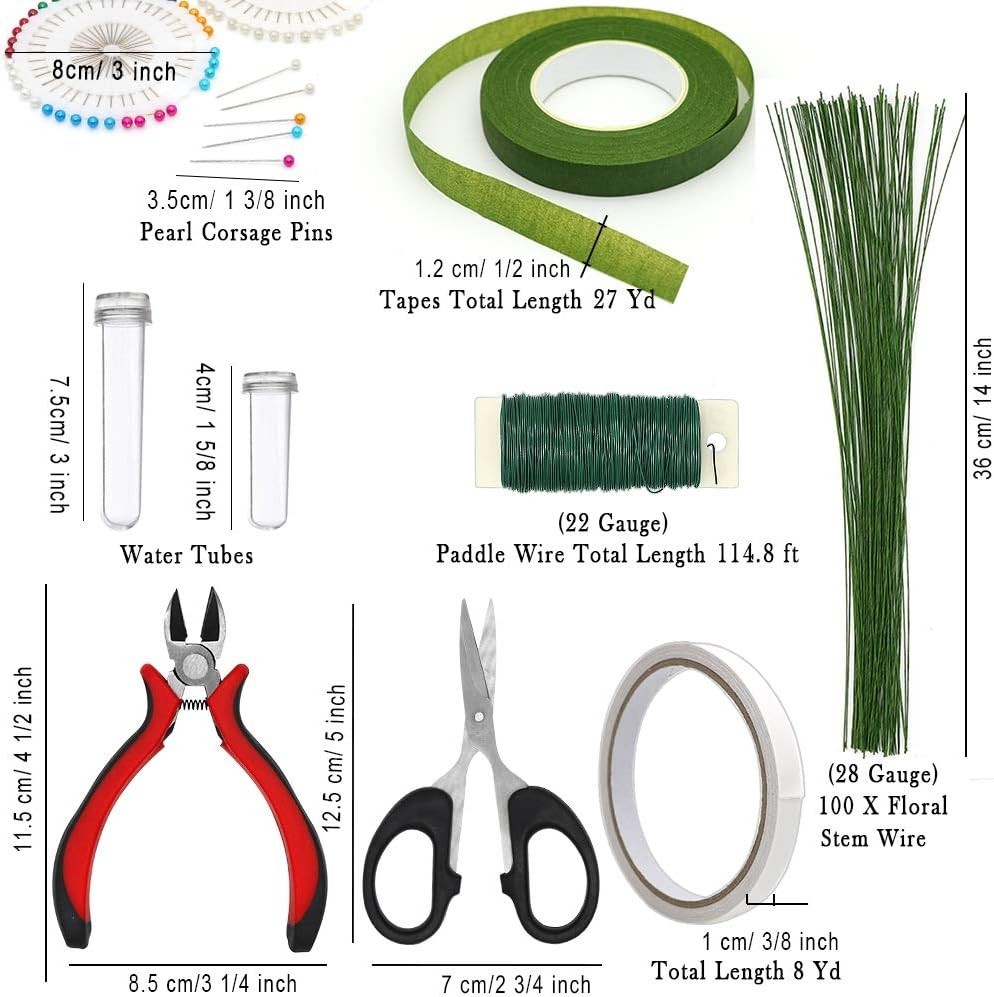 Expert Floral Tools Set: 17-Piece Kit with High-Quality Wire Cutters & Scissors