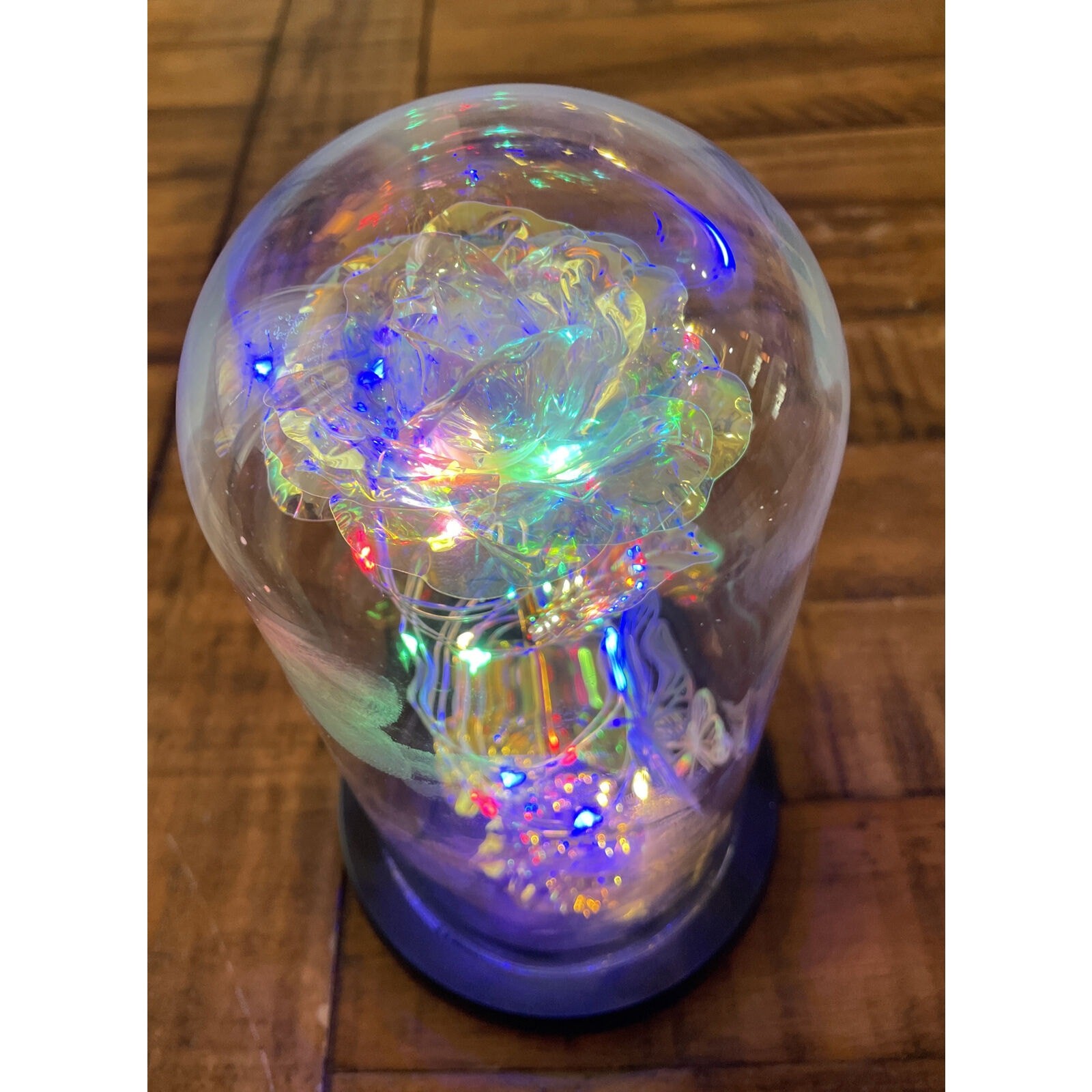 Best Wishes “Love Forever” Rose Flower In Glass LED Light Mother’s Day, Gift ❤️