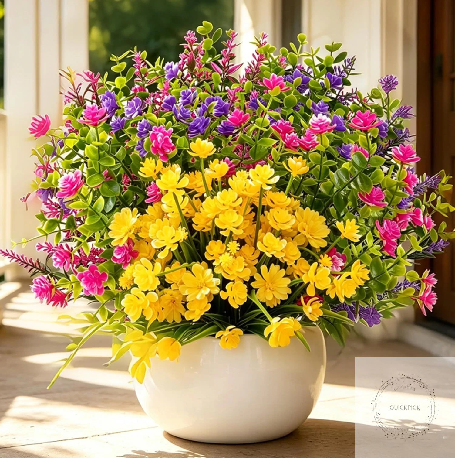 24 Bundles Artificial Flowers Outdoors Faux Plants UV Resistant Fake Flowers Fau