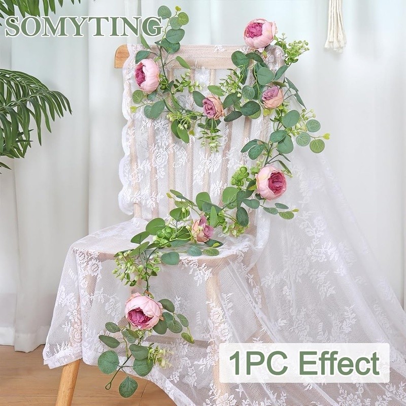 Vintage Artificial Peony Rose Garland Floral Decor Wedding Party Home Decoration