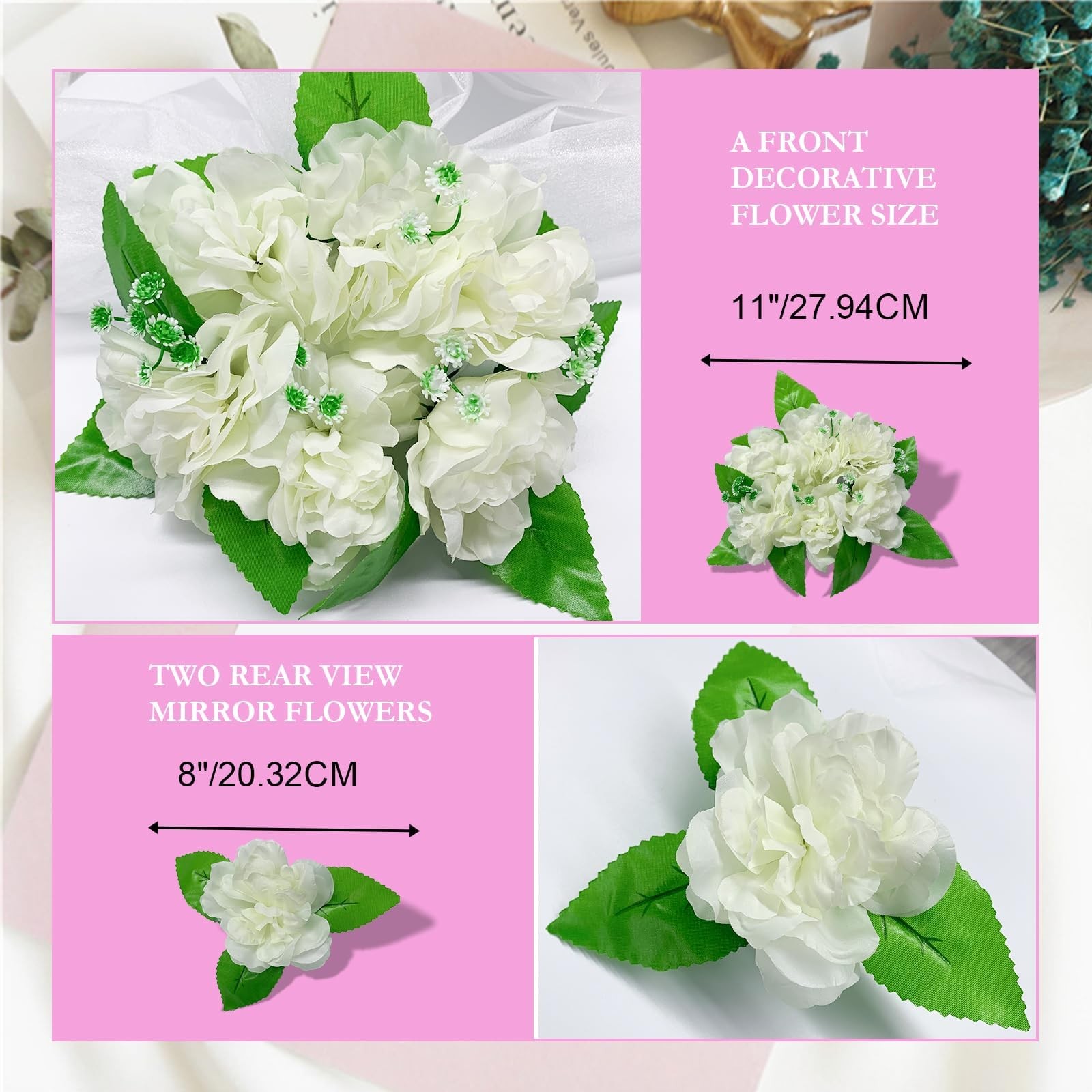 Wedding Car Decorations Kit Bridal Car Decor Bride Car Accessories for Party