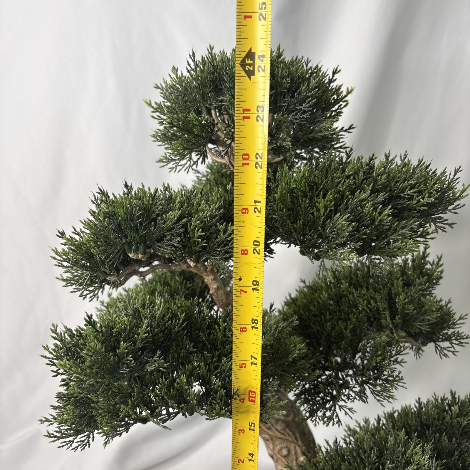 24” Nearly Natural Cedar Bonsai Tree Artificial Silk Plant Indoor Outdoor Zen