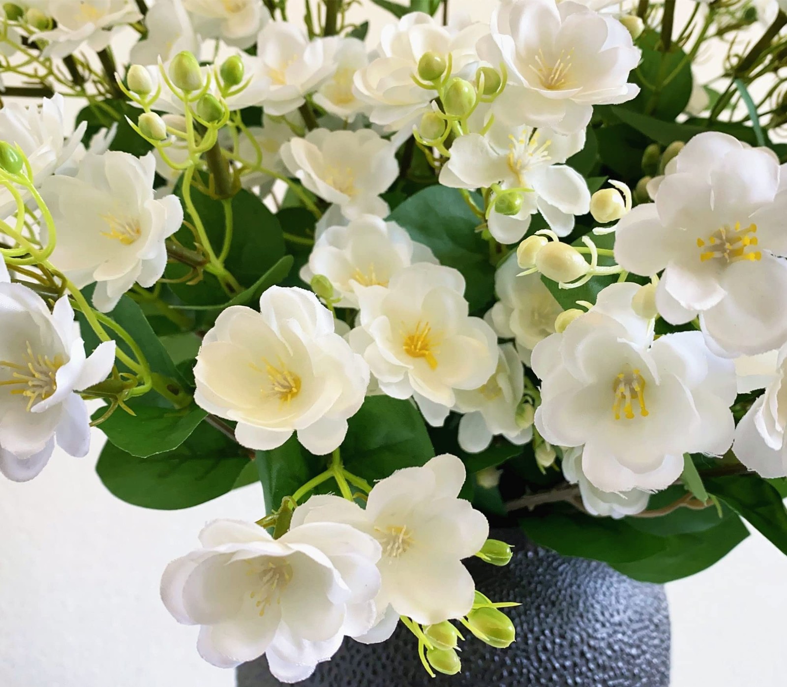 10Pack Artificial Jasmine Flowers Silk White Gardenia Wildflowers Spray for H…