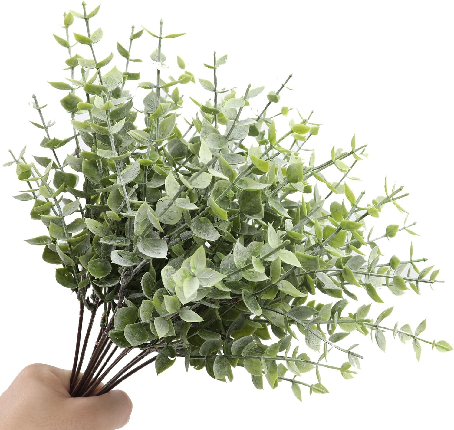 Artificial Eucalyptus Stem, Green Leaves Plants for Decoration | 12 Pack Green F