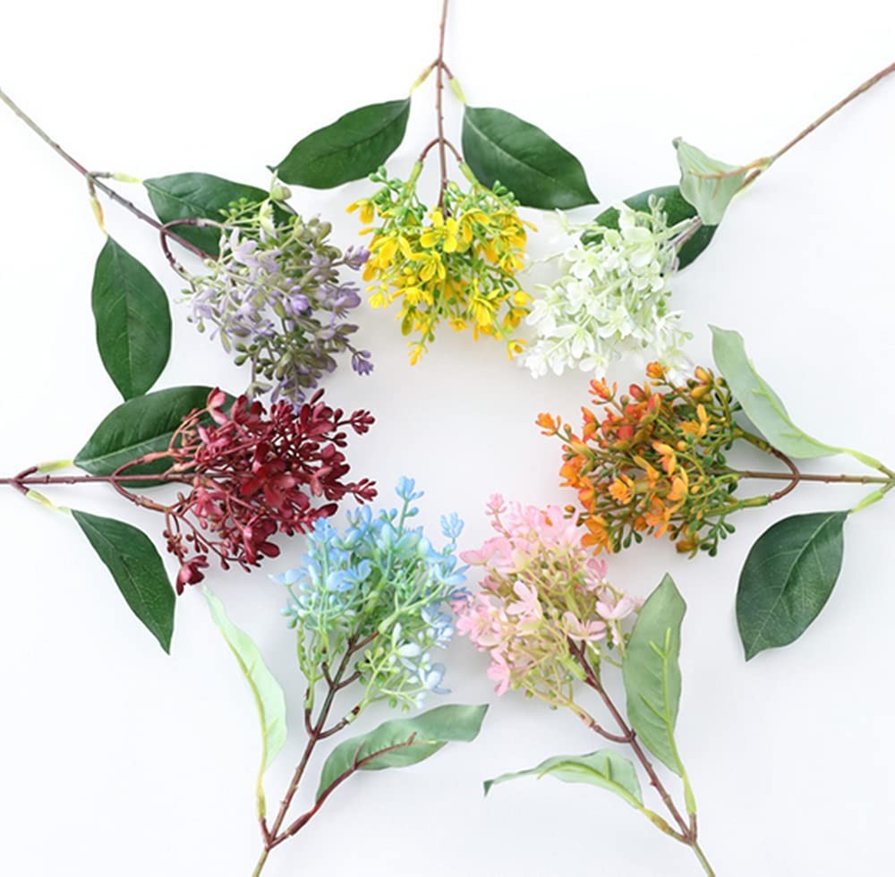 6 Bunches 15” Artificial Flower Winter Jasmine,Outdoor No Fade Artificial Flo…