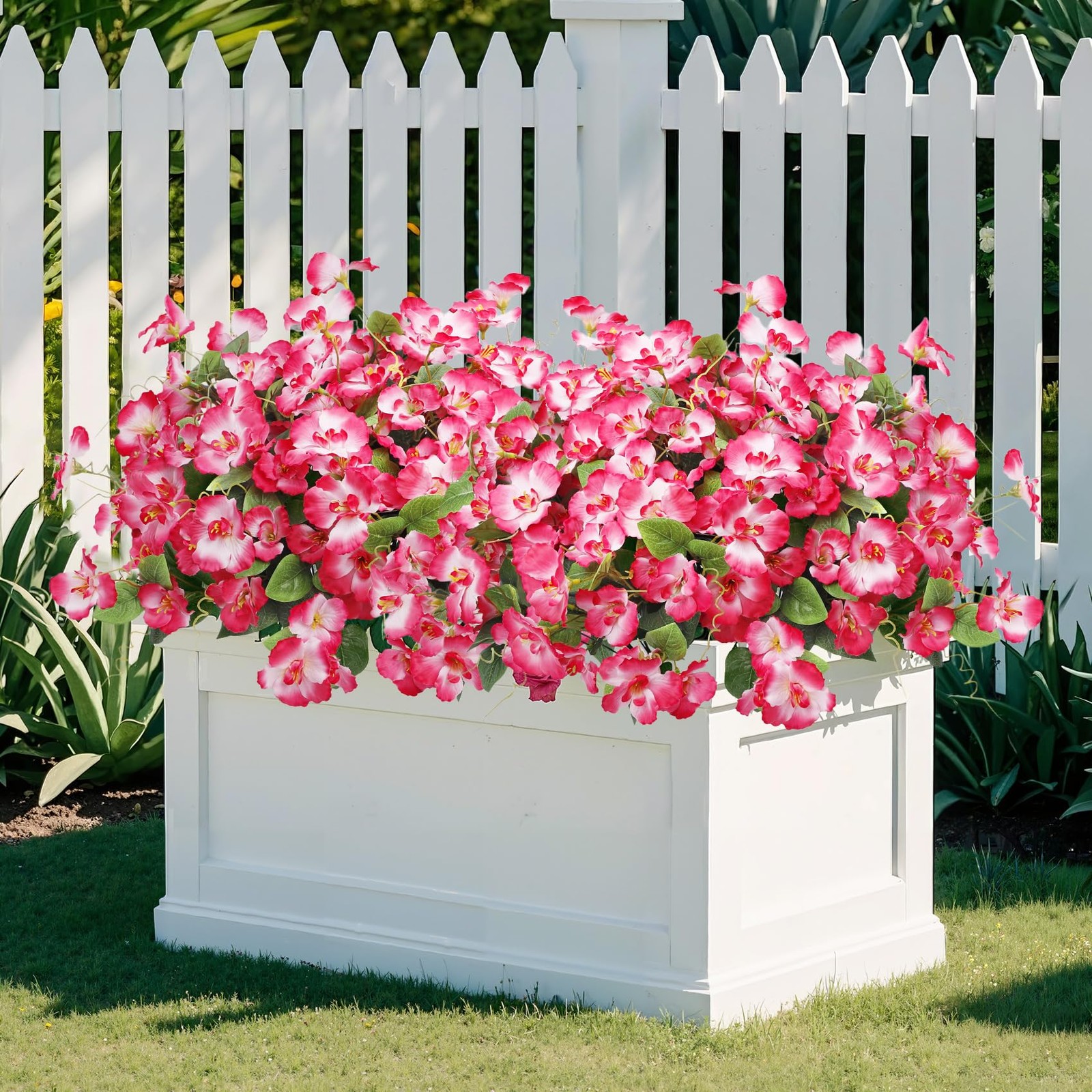 8 Bundles Artificial Hibiscus Flowers for Outdoors Decoration, Faux Silk Flow…
