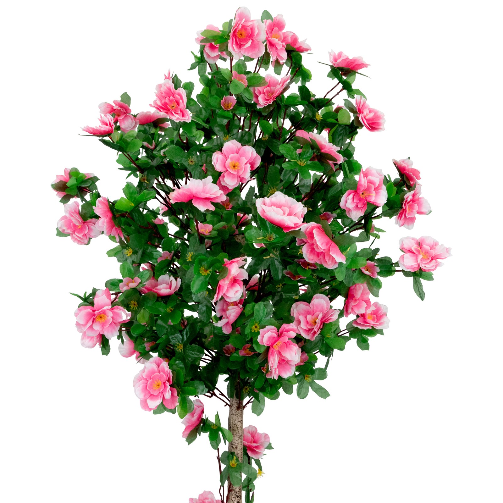 4.5′ Potted Artificial Azalea Flower Tree – Pink – 4.5′