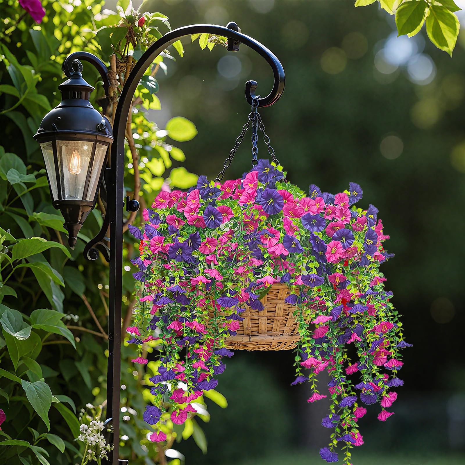4PCS Artificial Hanging Flowers,Artificial Flowers for Outdoor Decor Suitable…