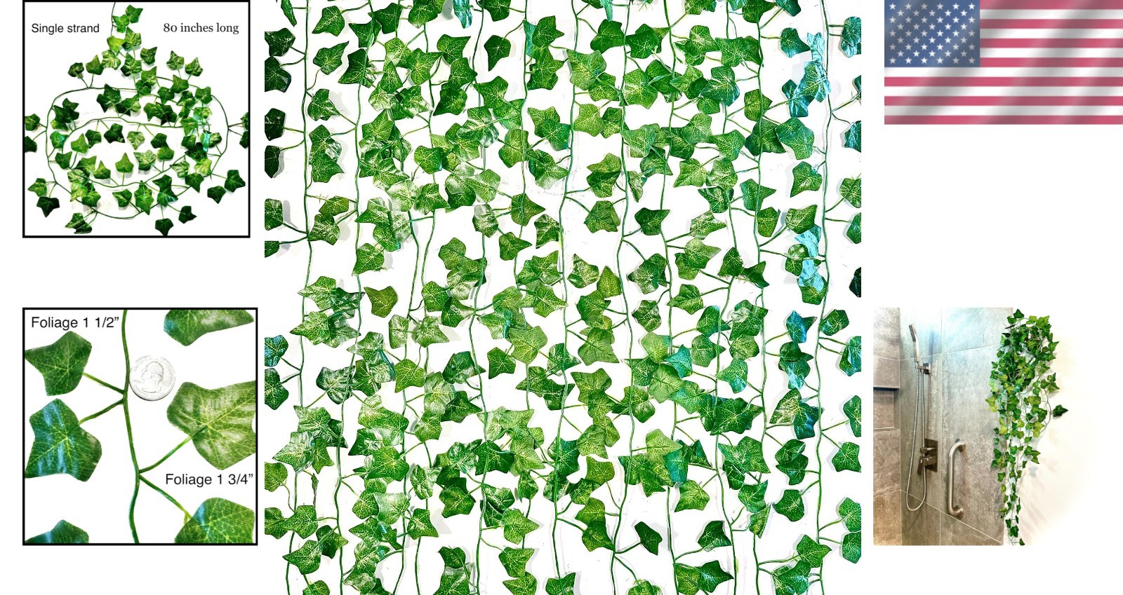 21ft UV-Resistant Fake Ivy Garland – Enhance Your Balcony or Garden Style