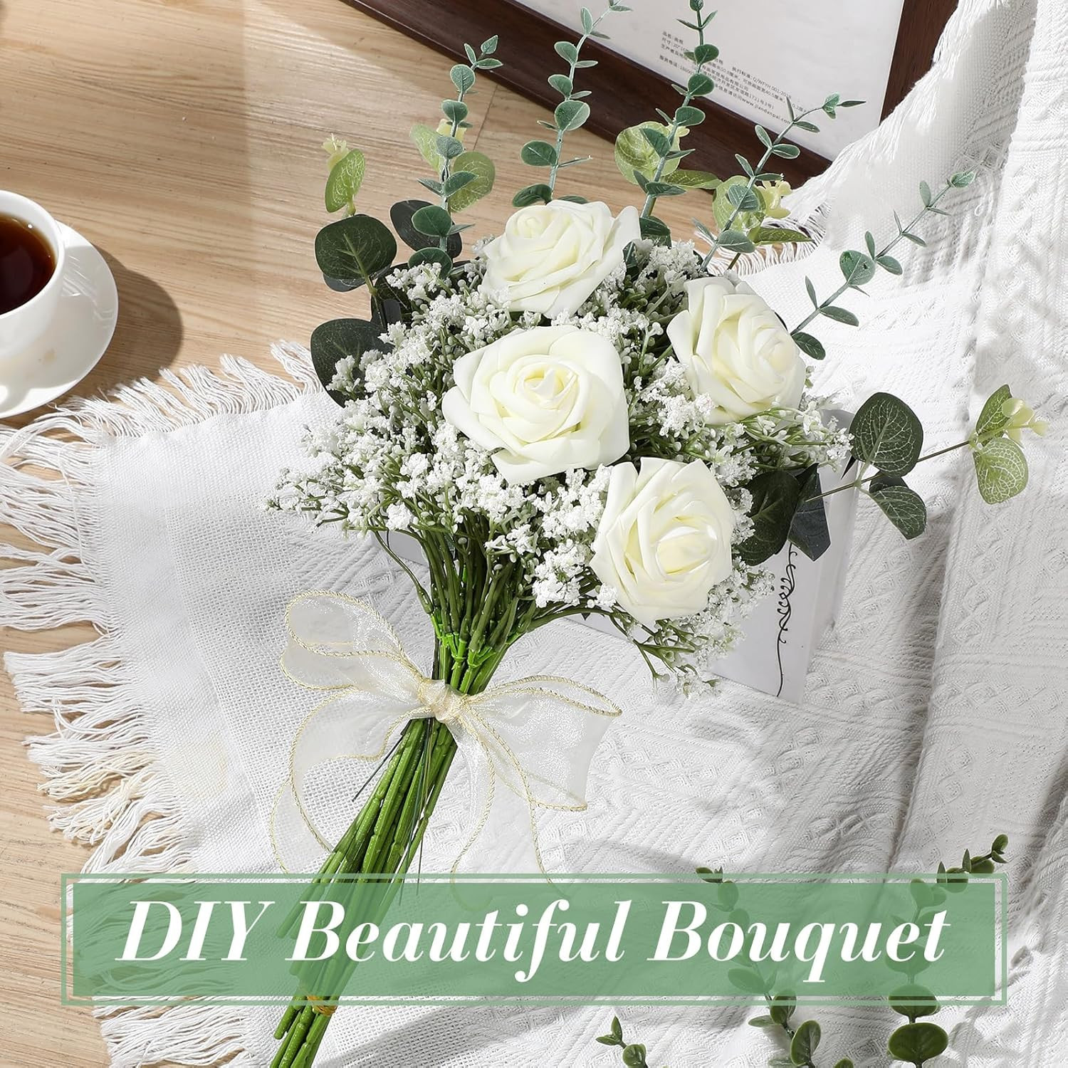 200 Pcs Artificial Baby’s Breath & Eucalyptus Stems for Wedding Decor