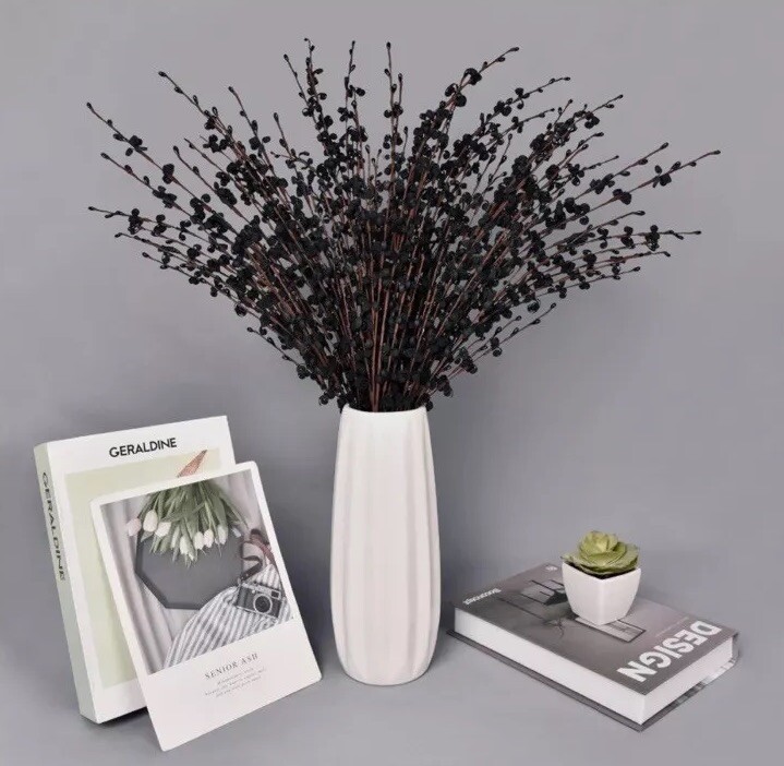 10 Pcs Black 29″ Stem Artificial Jasmine Flowers Flower Bouquet Deco Party Vase