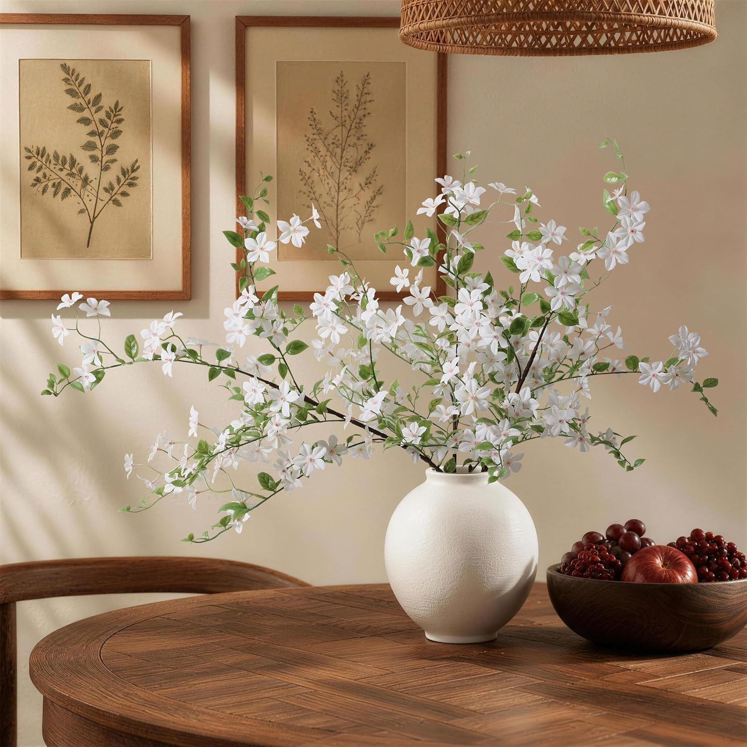 Realistic Faux Greenery Stems – 3 Pcs Artificial Flowers for Home Decor