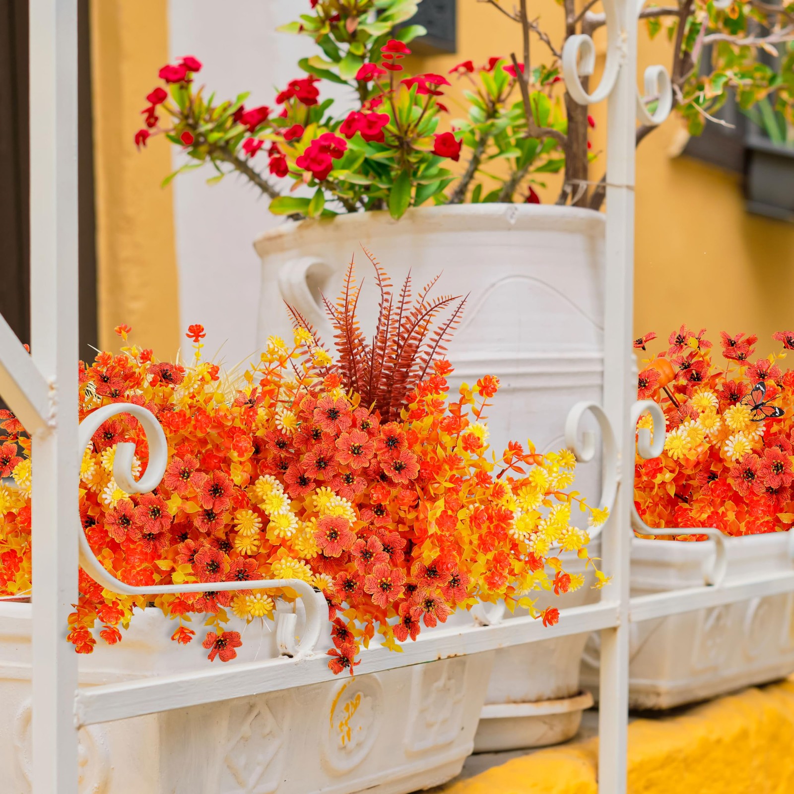 30PCS Fall Artificial Fake Flowers Plants Outdoor – Faux Thanksgiving Decorat…