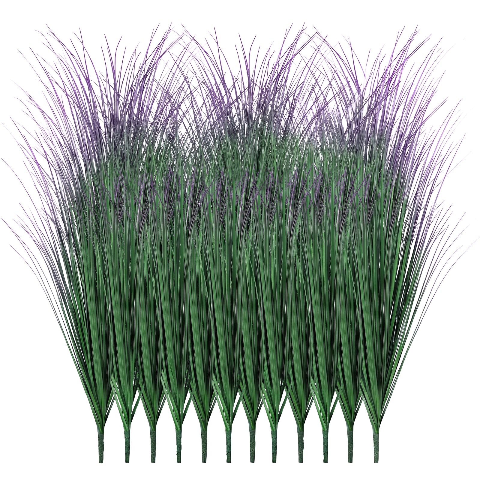 12Pcs Artificial Plants Outdoor, 21″ Fake Shrubs Wheat Grass, Greenery Stems …