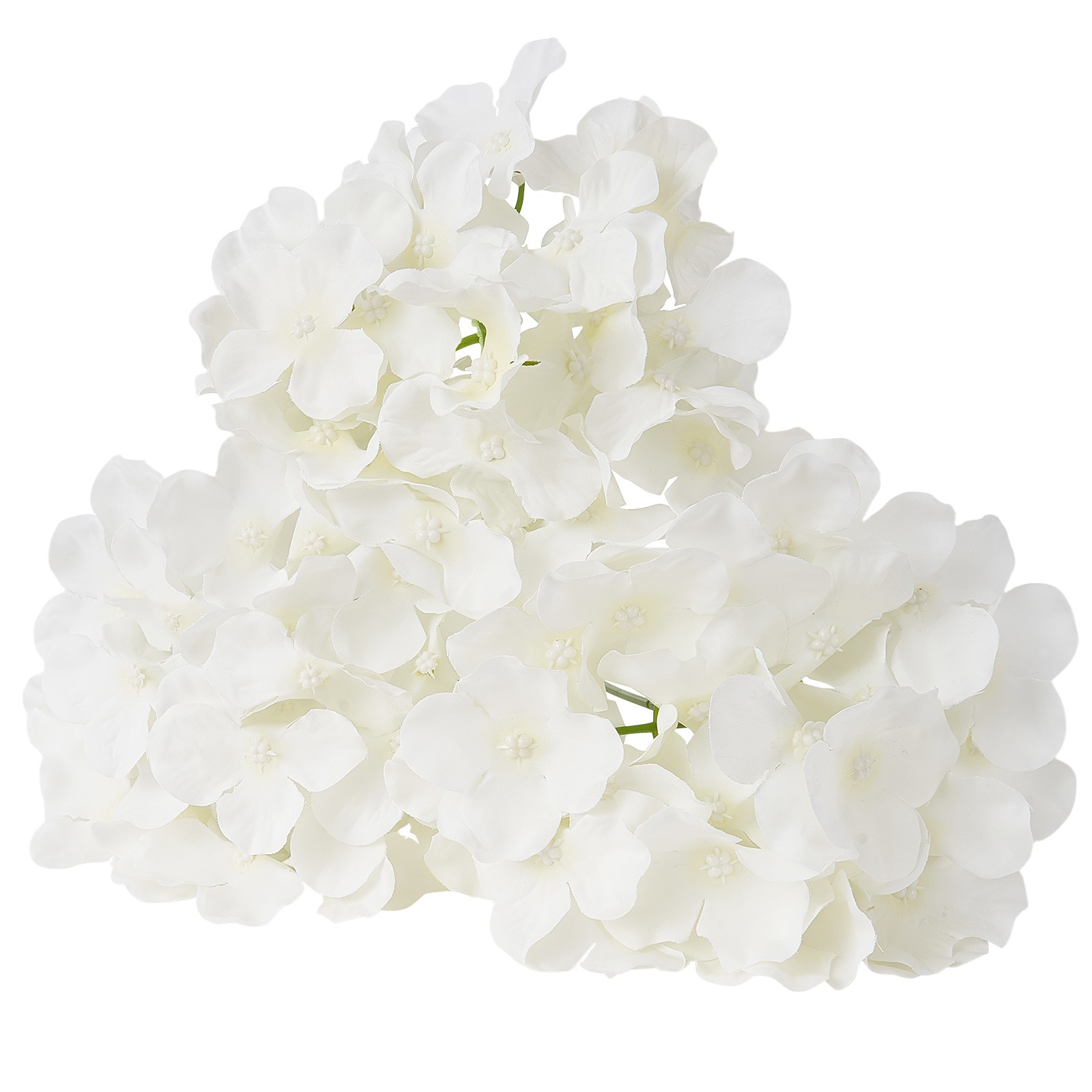 65 Pcs Artificial Silk Hydrangea Flowers 9.8 In Bouquet Arrangement White
