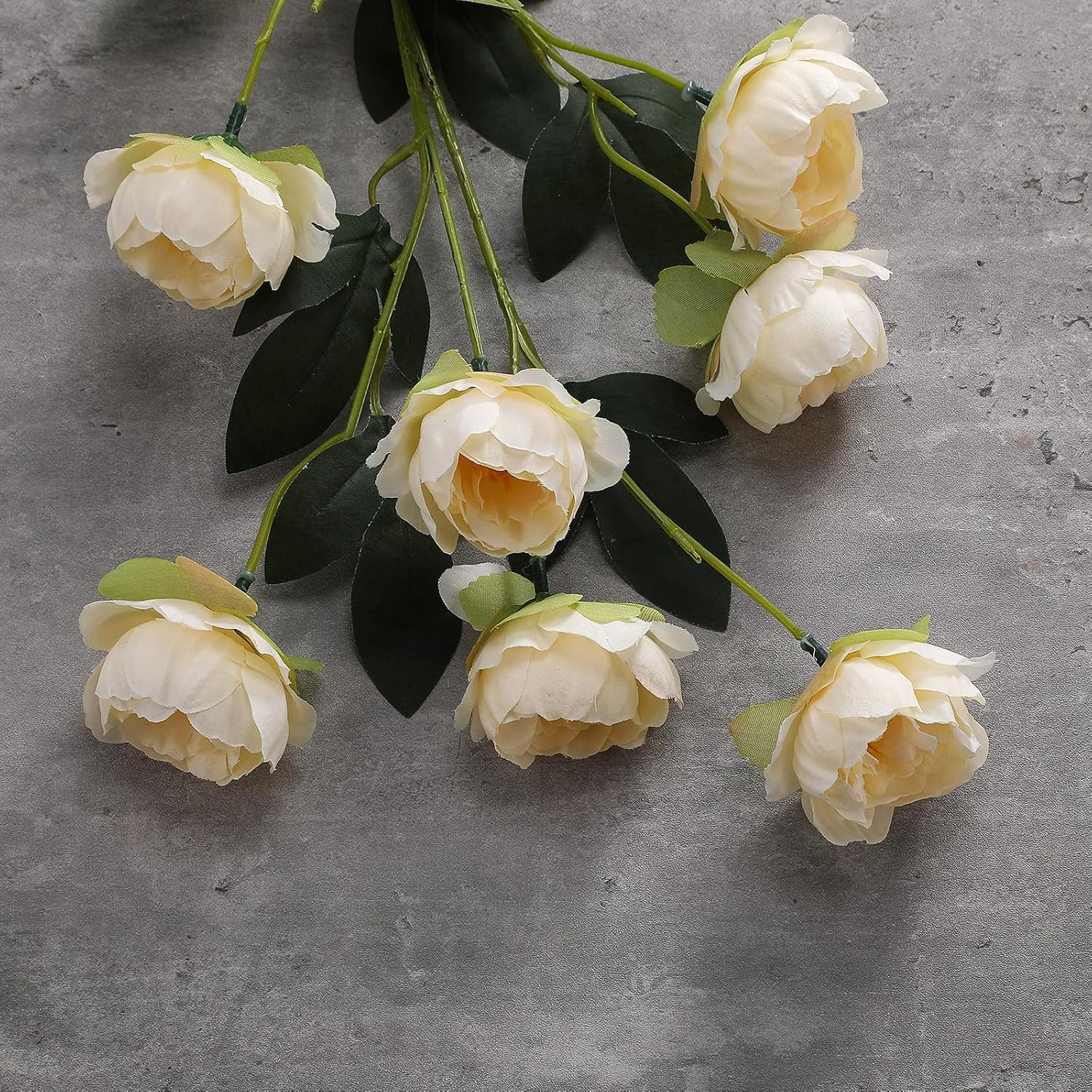 31 Inch Large Beige Artificial Peonies 6 Pack Real Look Faux Flowers Wedding
