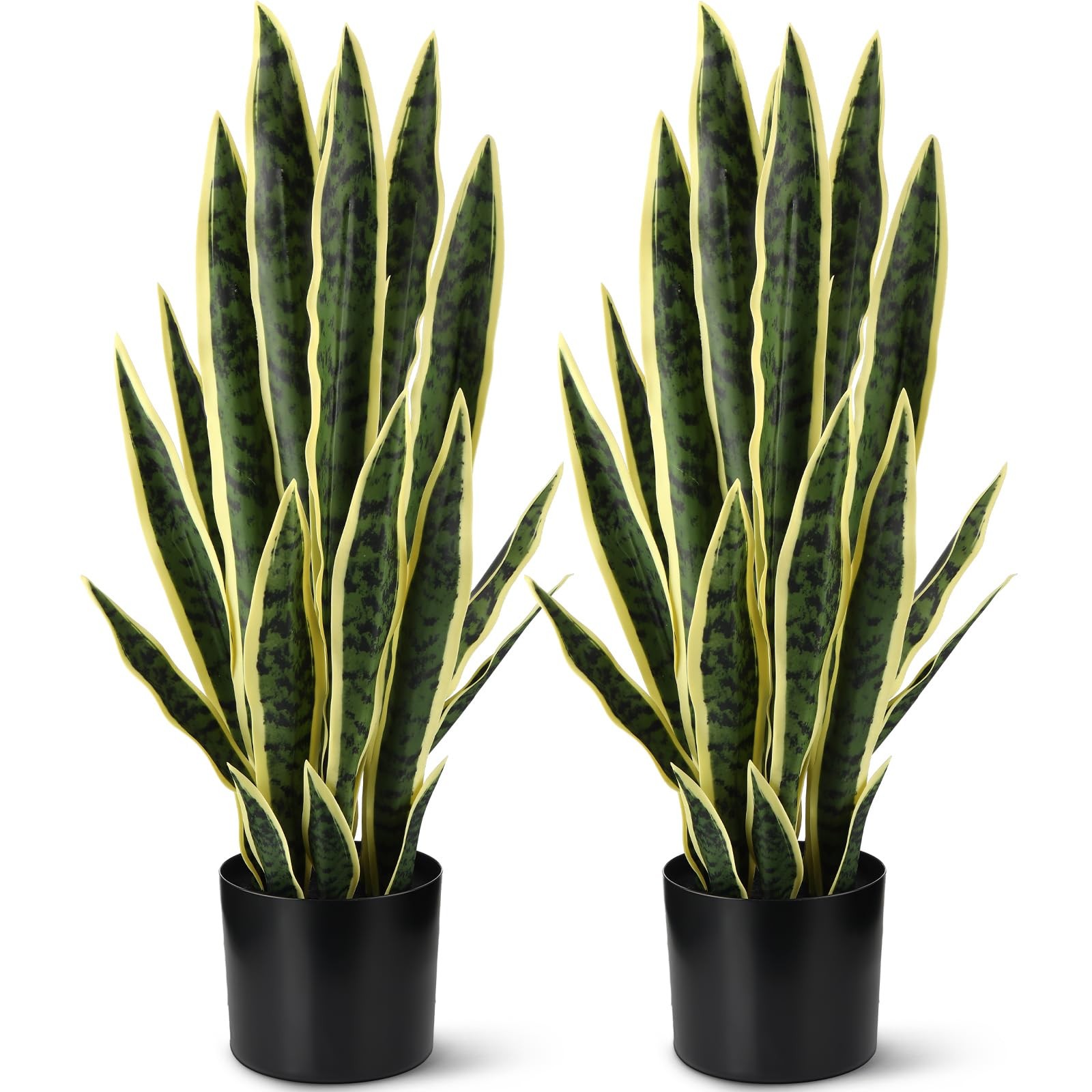 Crowye Tall Artificial Snake Plant Faux Sansevieria Plant Large Fake Snake Bu…