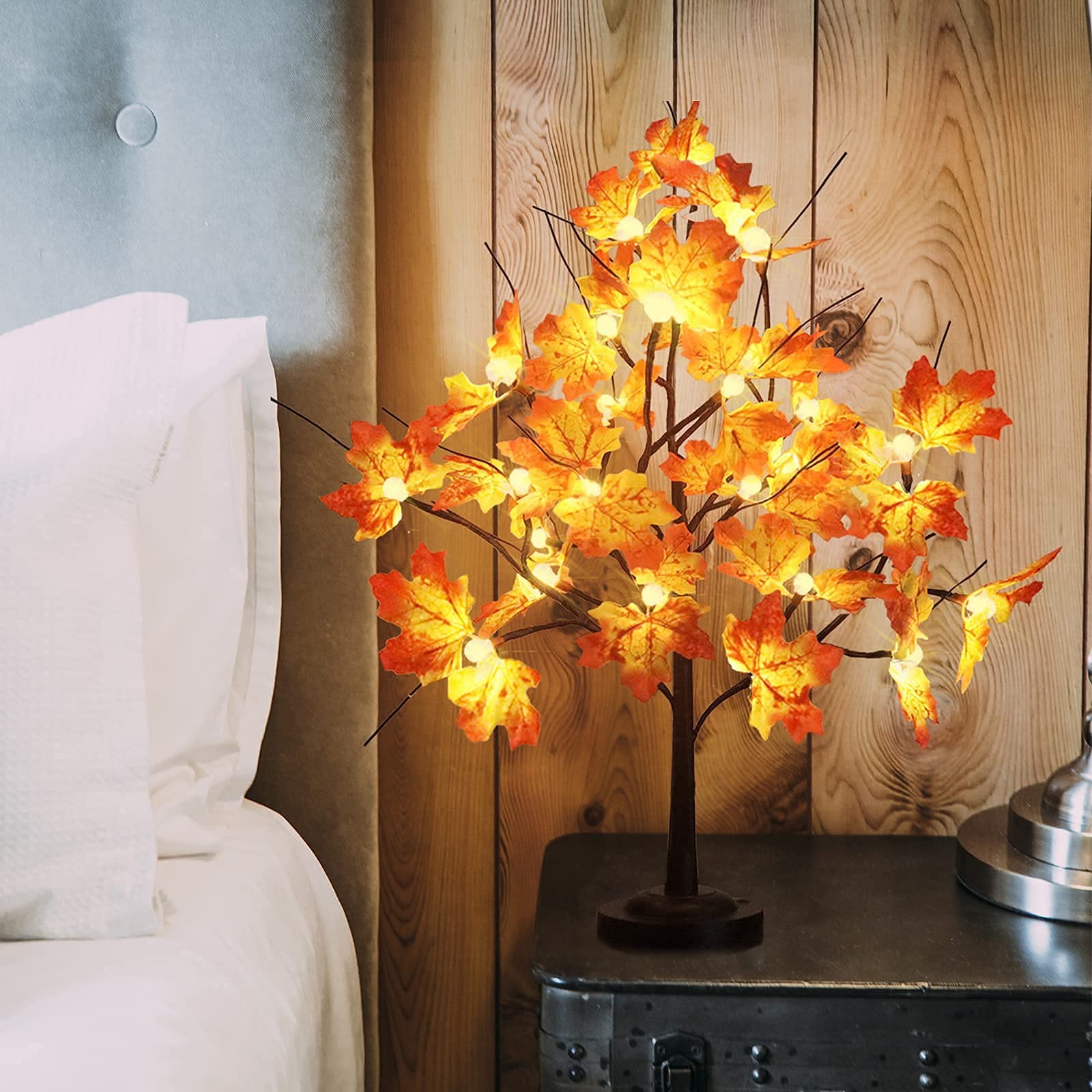 Maple Tree Light for Fall Thanksgiving Decor 24 LED Lighted Maple Tree with L…