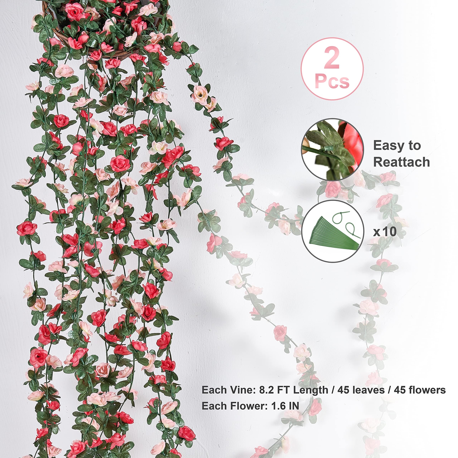 6 Pcs 36FT Artificial Wisteria Flower Garland Hanging Vines for Wedding Arch