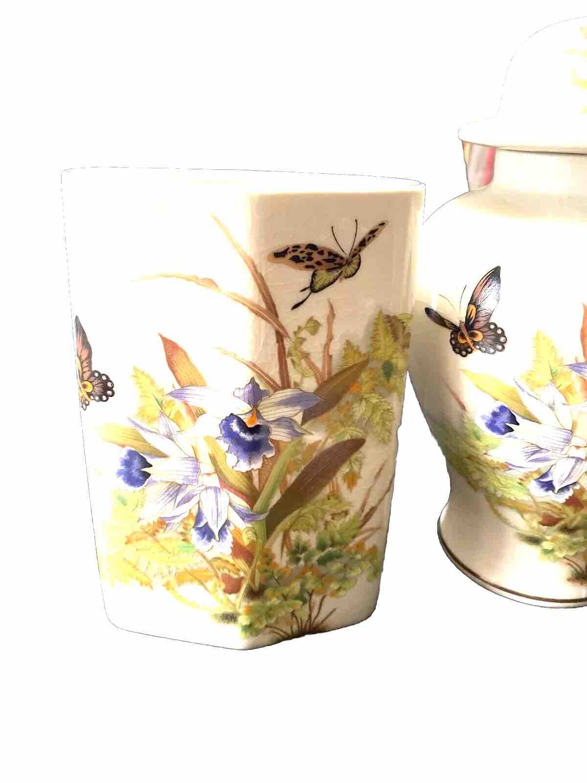 Ceramic Vase Set Orchids By Magie’s Designer Tokio 16” 12” Lot Of 2