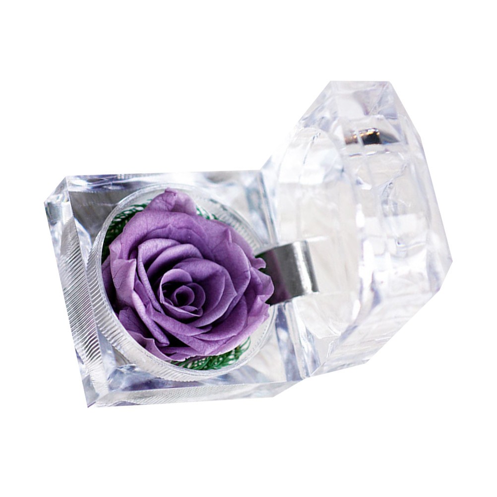 Valentine’s Day Simulation Flower Preserved Material Rose with White