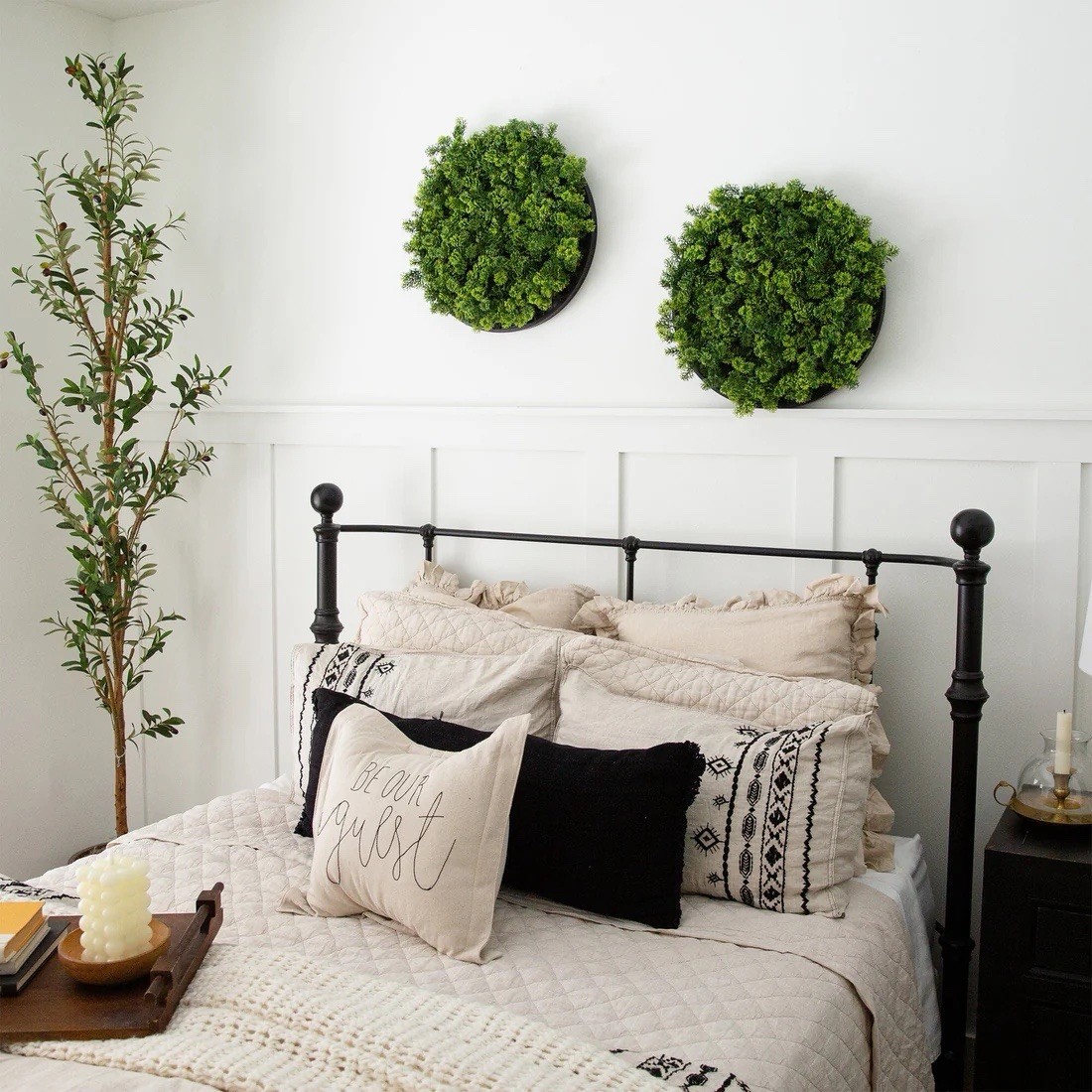Artificial Boxwood Topiary Ball Wall Decor, Green Nature Theme, 20″ Dia