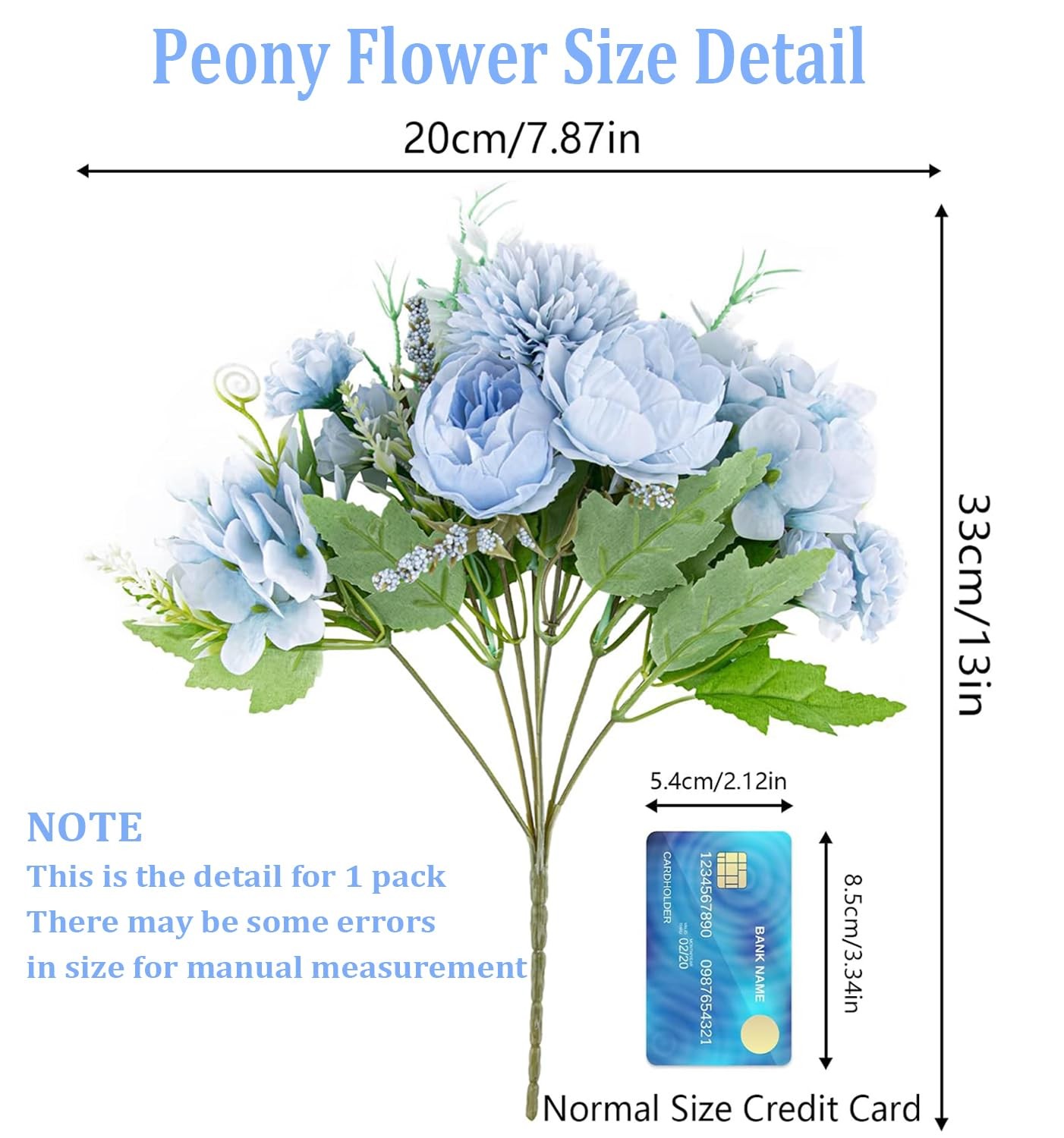 6 Pack Artificial Flowers, Fake Faux Peony Silk Hydrangea Plastic Carnations …